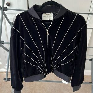 Authentic Saint Laurent velvet and rhinestone bomber